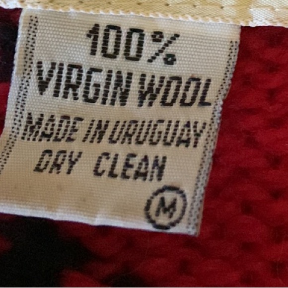 Scotties and Westies vintage sweater red wool handmade Uruguay red black white M - Picture 8 of 8